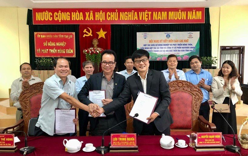 Công ty cổ phần Nafoods Group và Sở Nông nghiệp và PTNT, Liên minh hợp tác xã tỉnh và ký kết biên bản ghi nhớ hợp tác về phát triển chanh dây và rau quả.