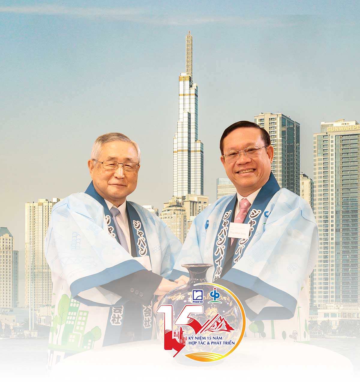Ông Akira Kurose, Chủ tịch Tập đoàn Japan Pile và ông Phan Khắc Long, Chủ tịch Tập đoàn Phan Vũ