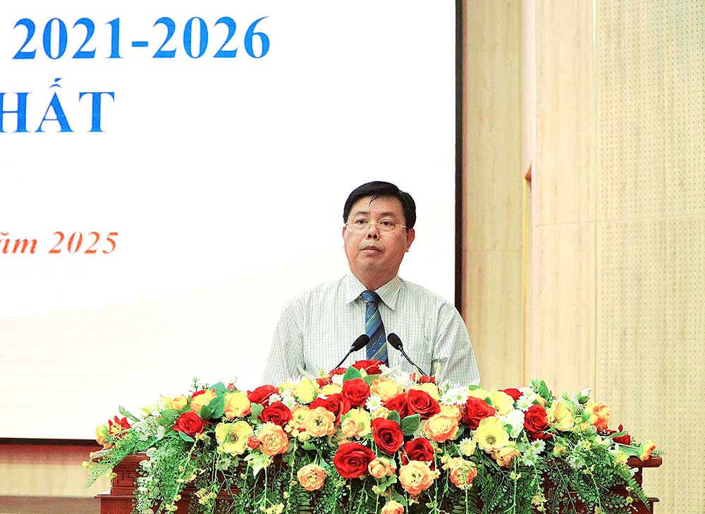 Ông Nguyễn Tiến Hải, Bí thư Tỉnh ủy An Giang phát biểu chỉ đạo