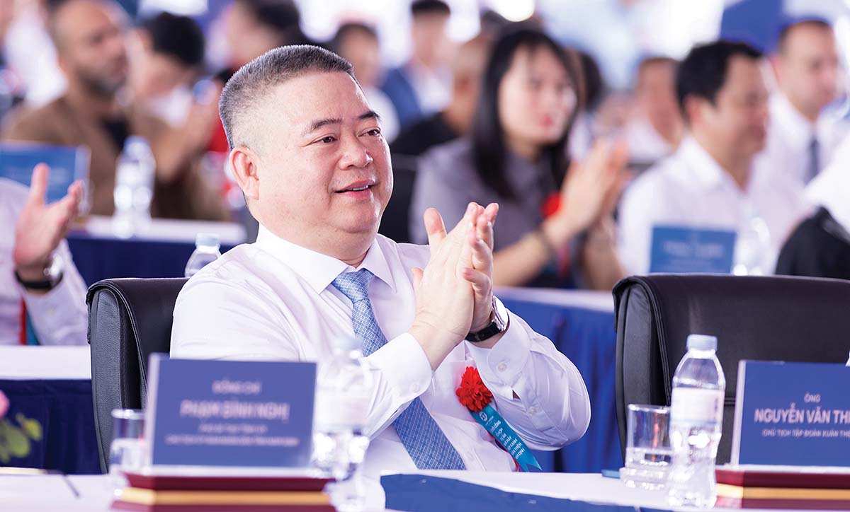 &Ocirc;ng Nguyễn Văn Thiện, Chủ tịch HĐQT Tập đo&agrave;n Xu&acirc;n Thiện tại Lễ khởi c&ocirc;ng Tổ hợp Th&eacute;p xanh Xu&acirc;n Thiện Nam Định