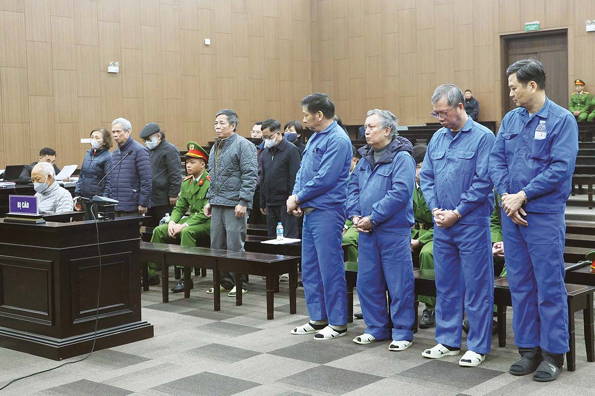 C&aacute;c bị c&aacute;o tại phi&ecirc;n t&ograve;a sơ thẩm hồi th&aacute;ng 2/2026 (Ảnh: P.V)