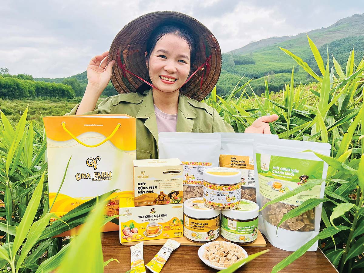 QNA Farm mỗi năm thu mua khoảng 70-80 tấn gừng v&agrave; 400 tấn chuối cho b&agrave; con n&ocirc;ng d&acirc;n (Ảnh: BN)