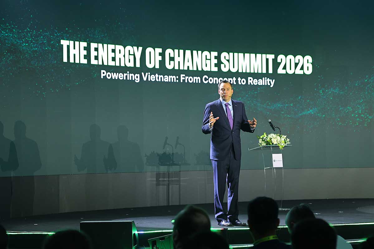 &Ocirc;ng Scott Strazik chia sẻ tại Hội nghị thường ni&ecirc;n &ldquo;Năng lượng Kiến tạo Đổi thay - The Energy of Change Summit&rdquo; mới đ&acirc;y	