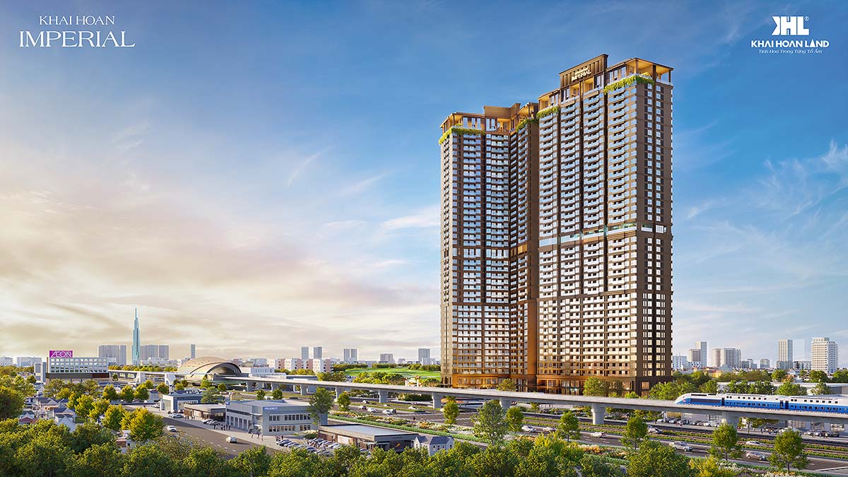 Khải Hoàn Imperial tọa lạc ngay mặt tiền Quốc lộ 13, đối diện AEON Mall Bình Dương Canary