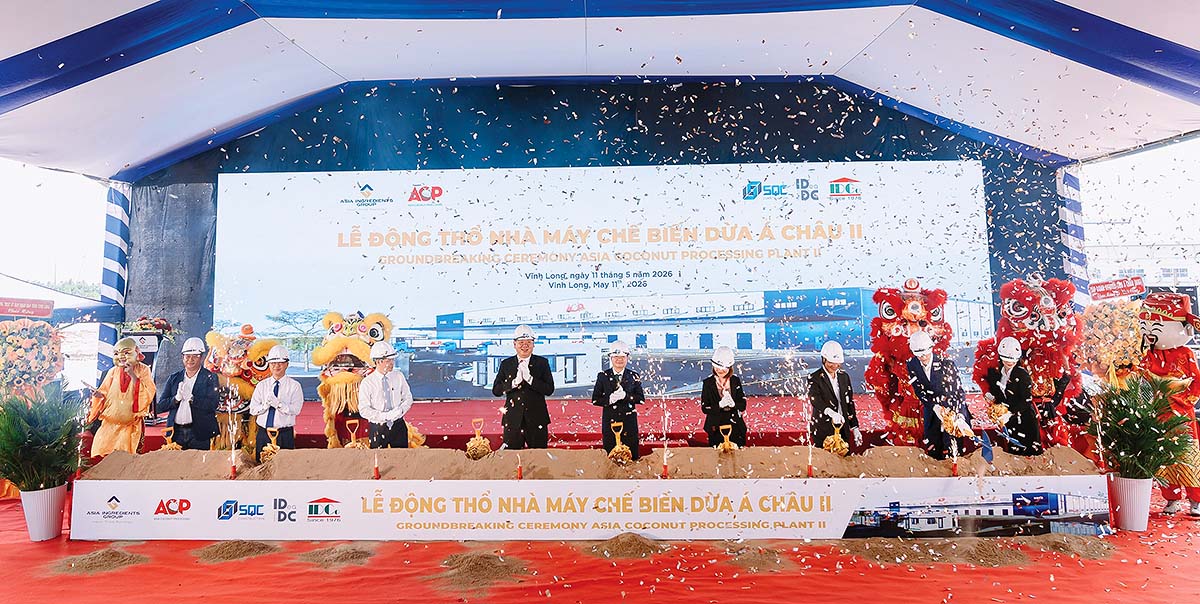 Chính thức động thổ Nhà máy Chế biến Dừa Á Châu II, góp phần thúc đẩy phát triển ngành dừa và nâng cao vị thế nông sản Việt trên thị trường toàn cầuảnh: pv