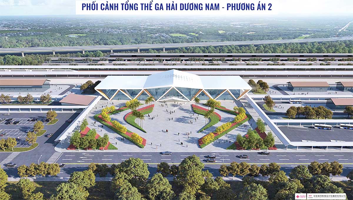 Phối cảnh ga Hải Dương Nam, tuyến đường sắt Lào Cai - Hà Nội - Hải Phòng