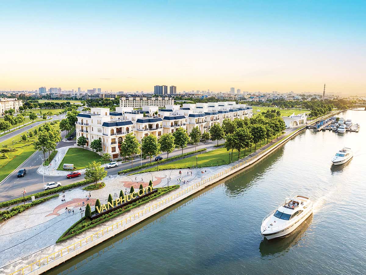 Van Phuc City được quy hoạch cân xứng theo sự phát triển tự nhiên của một khu bán đảo