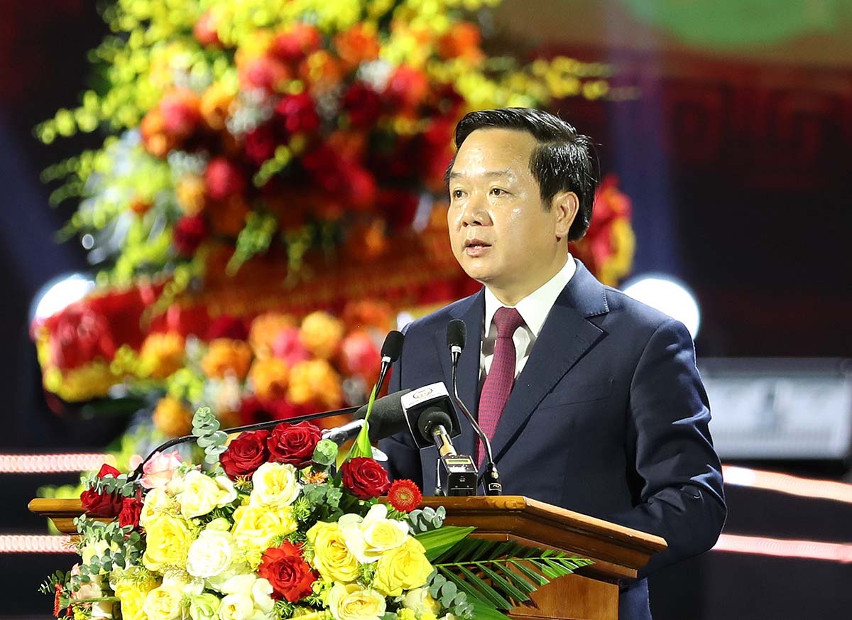 Ủy vi&ecirc;n Trung ương Đảng, B&iacute; thư Tỉnh ủy Hưng Y&ecirc;n Phạm Quang Ngọc ph&aacute;t biểu tại Lễ kỷ niệm