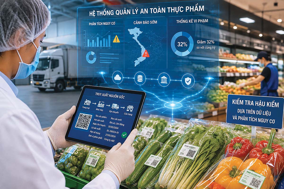 Hậu kiểm an toàn thực phẩm hướng tới quản lý rủi ro bằng dữ liệu số (Ảnh: P.V)