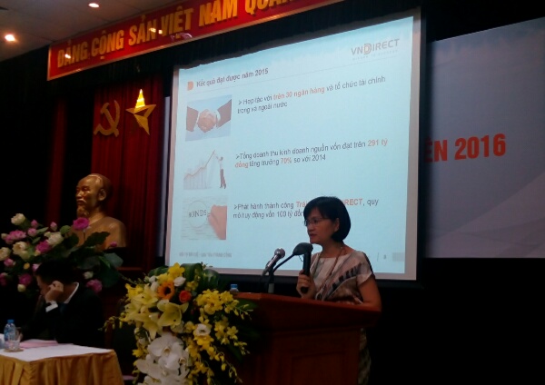 Bà Phạm Minh Hương, Chủ tịch HĐQT phát biểu tại Đại hội