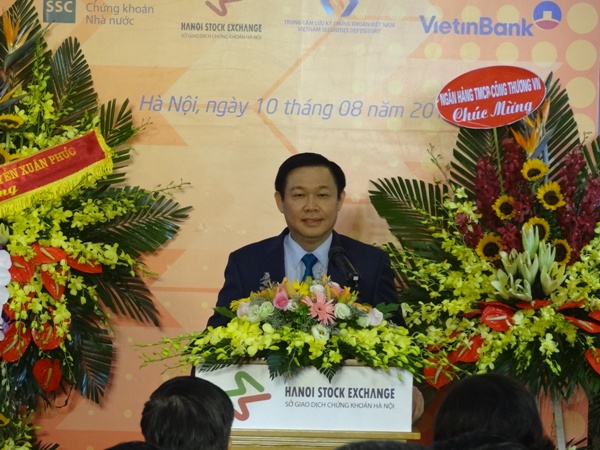 Phó Thủ tướng Vương Đình Huệ phát biểu chỉ đạo tại Lễ khai trương thị trường chứng khoán phái sinh