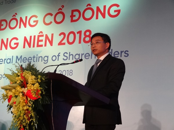 Ông Nguyễn Văn Thắng, Chủ tịch Hội đồng quản trị VietinBank phát biểu tại Đại hội đồng cổ đông
