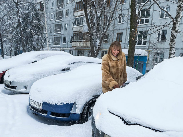 Đúng ngày bầu cử ở Nga, tuyết rơi nhiều bất thường