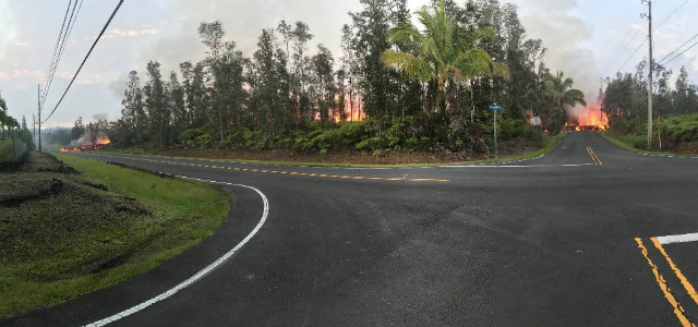 Dung nham tràn xuống phố tại Leilani Estates