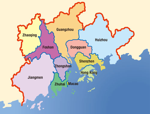 Khu vực Vịnh Lớn (gồm Hồng Kông, Macau và 9 thành phố thuộc tỉnh Quảng Đông
