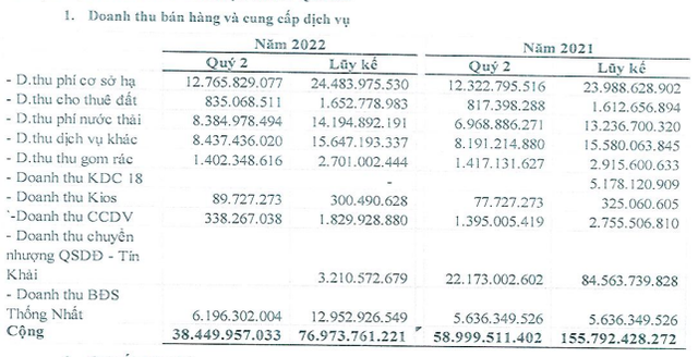 Cơ cấu doanh thu của TIP (Nguồn: BCTC).