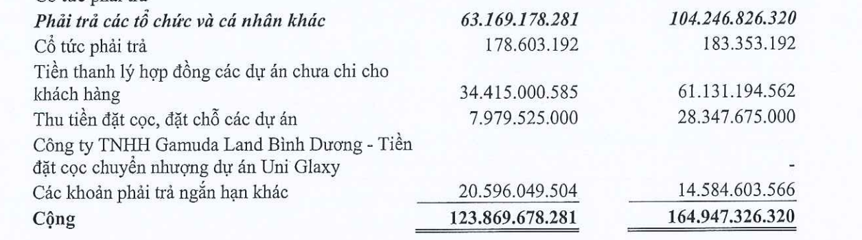 Cơ cấu phải trả tổ chức và cá nhân tới 30/9/2022 (Nguồn: BCTC).