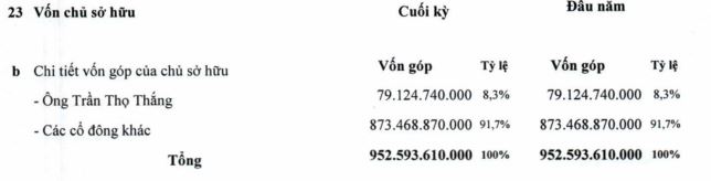 CIC Group chỉ có 1 cổ đông lớn duy nhất tại thời điểm 30/6/2023 (Nguồn: BCTC)