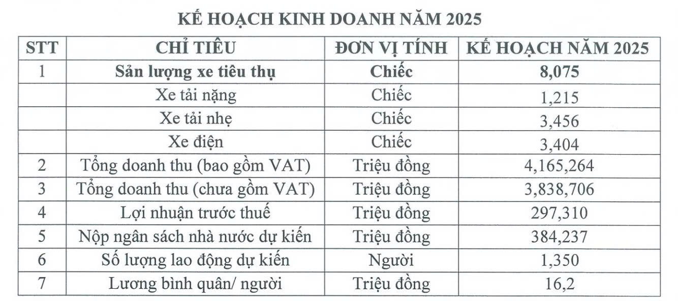 Kế hoạch năm 2025 của Ô tô TMT tập trung bán xe ô tô điện.