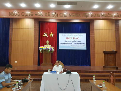 Tỉnh Quảng Nam tổ chức họp báo sáng 14/9 về sự cố Thủy điện Sông Bung 2.