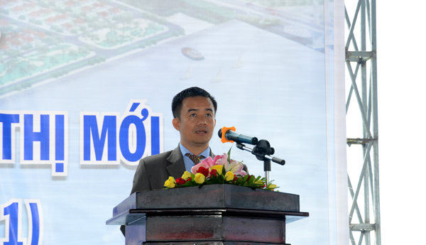 Ông Đỗ Minh Khôi-Chủ tịch HĐQT công ty Thành Trung cam kết thực hiện Dự án đúng tiến độ, đạt chất lượng. Ảnh: Hà Minh