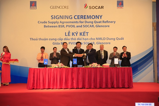 Lãnh đạo Công ty BSR, PVOi và Glencore Singapore ký kết hợp tác