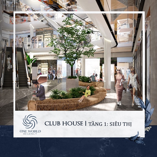 Tầng 1 của clubhouse chủ yếu là khu vực kinh doanh, siêu thị bán lẻ các mặt hàng Pháp, Châu Âu đáp ứng tối đa nhu cầu mua sắm của quý khách hàng.