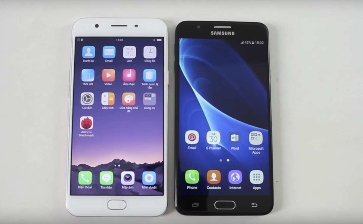 Oppo F1s và Samsung Galaxy J7 Prime, 2 mẫu smartphone được cho là 2 đại diện tiêu biểu về tiêu thụ mạnh mẽ trong phân khúc smartphone tầm trung trong năm 2016