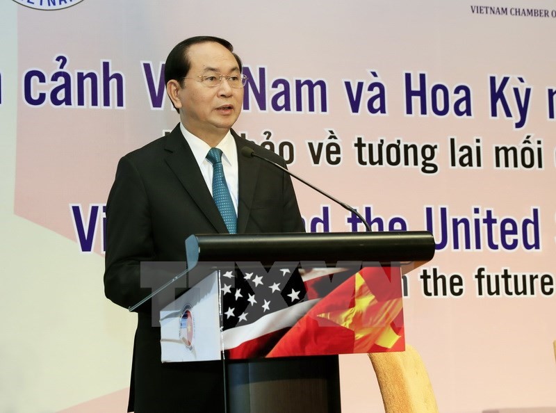 Phát biểu tại Hội thảo “Viễn cảnh Việt Nam và Hoa Kỳ năm 2017 và những năm tiếp theo”, Chủ tịch nước Trần Đại Quang 