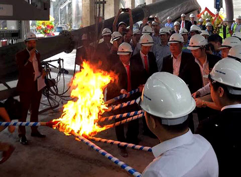 Nghi lễ đốt lò Dây chuyền xi măng 4,5 triệu tấn tại Hà Nam