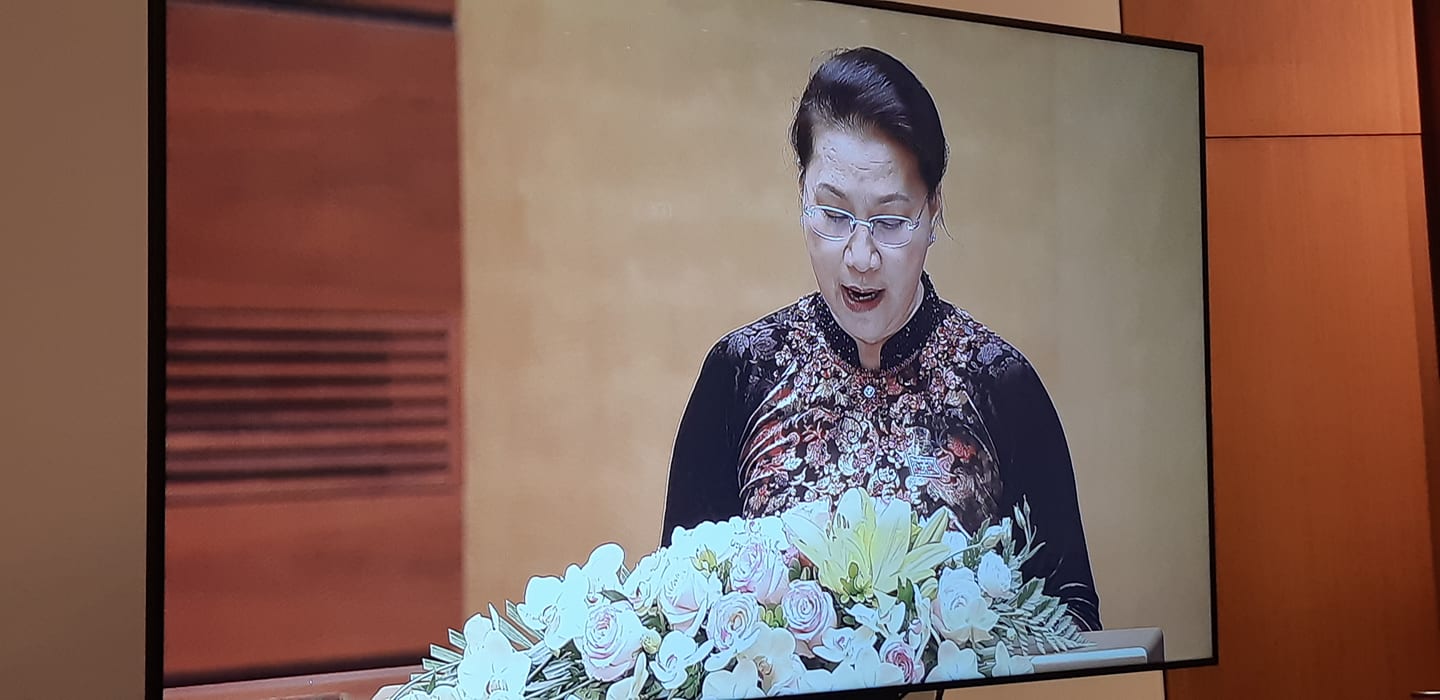 Chủ tịch Quốc hội Nguyễn Thị Kim Ngân phát biểu khai mạc Kỳ họp thứ 5, Quốc hội khóa 14.
