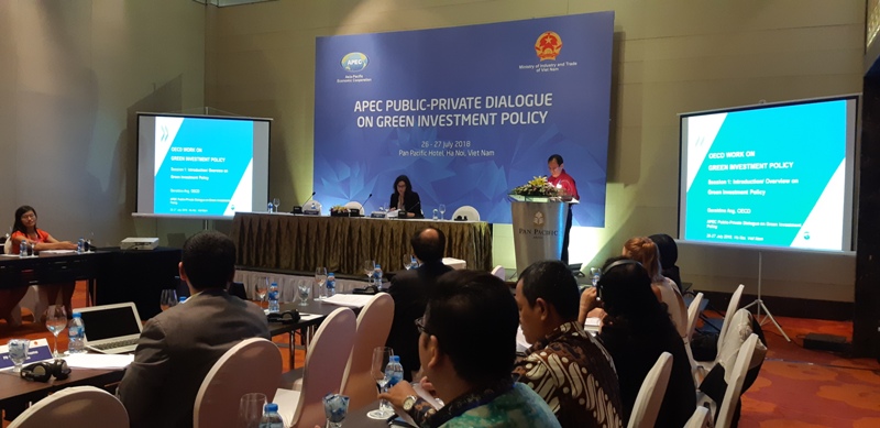 Đối thoại “Công – Tư APEC về Chính sách đầu tư xanh” diễn ra trong 2 ngày 26-27/7/2018 tại Hà Nội.