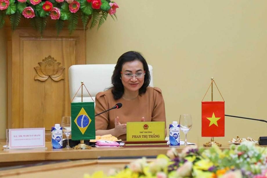 Thứ trưởng Công thương Phan Thìn Thắng điện đàm vơi người đồng cấp Brazil.