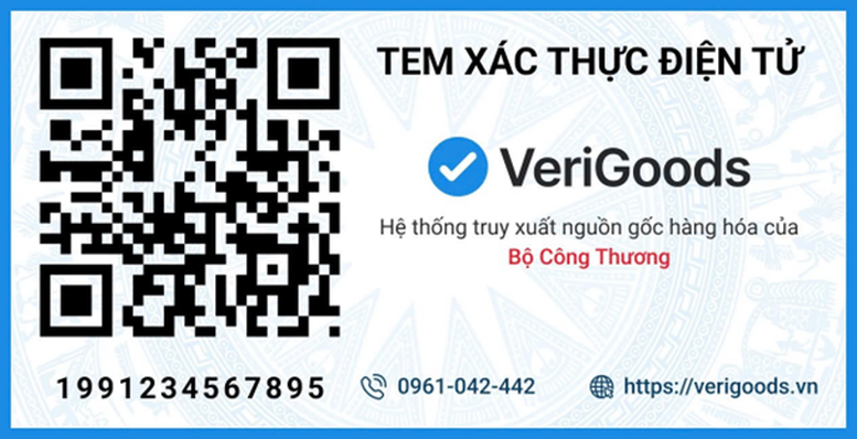 M&atilde; v&agrave; tem x&aacute;c thực điện tử m&agrave; doanh nghiệp sẽ được cấp v&agrave; gắn l&ecirc;n sản phẩm.