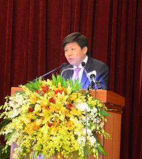 Ông Nguyễn Thanh Hùng phát biểu tại Hội nghị xúc tiến đầu tư tỉnh Phú Yên 2018.