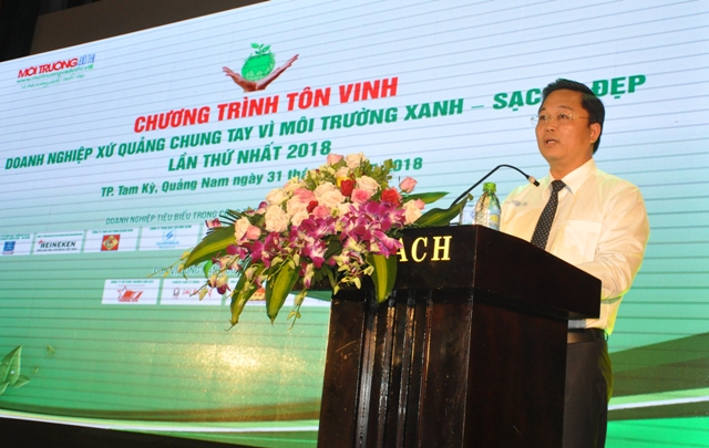 Ông Lê Trí Thanh - Phó chủ tịch UBND tỉnh Quảng Nam phát biểu tại chương trình.