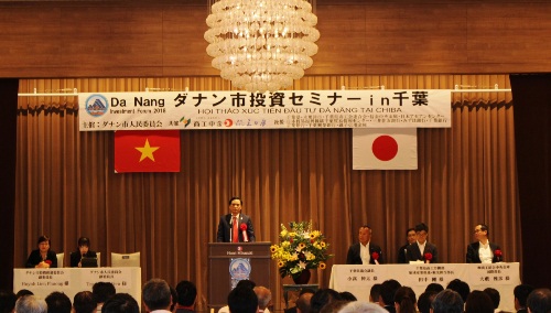 Ông Trần Văn Miên - Phó chủ tịch UBND TP Đà Nẵng phát biểu tại hội nghị xúc tiến đầu tư tại Nhật Bản.