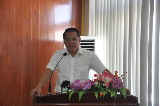 Ông Hồ Phước Thành, Gi ám đốc Sở KHĐT tỉnh Gia Lai chia sẽ thông tin về Hội nghị xúc tiến đầu tư ở Thành phố Hồ Chí Minh.