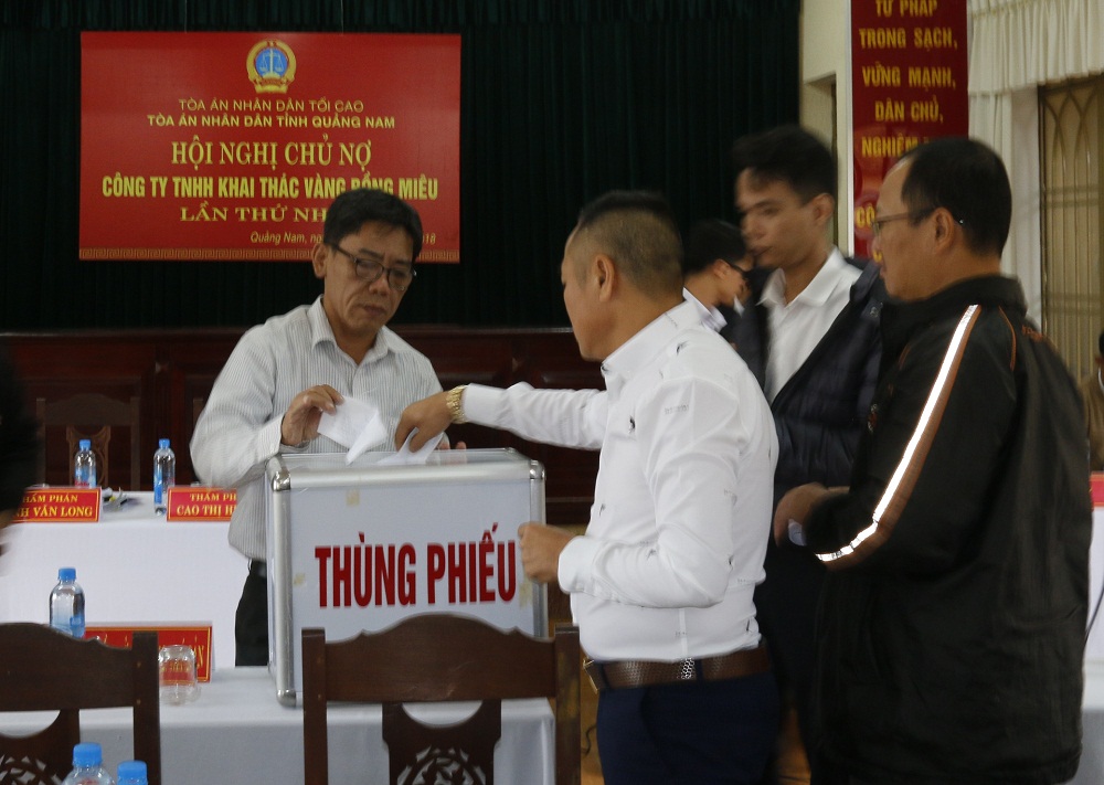 Các chủ nợ bỏ phiếu thống nhất tuyên bố phá sản đối với Công ty vàng Bồng Miêu.