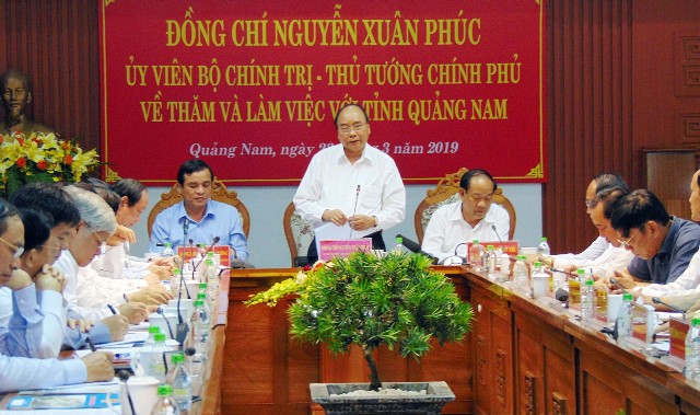 Thủ tướng Nguyễn Xuân Phúc làm việc với tỉnh Quảng Nam.