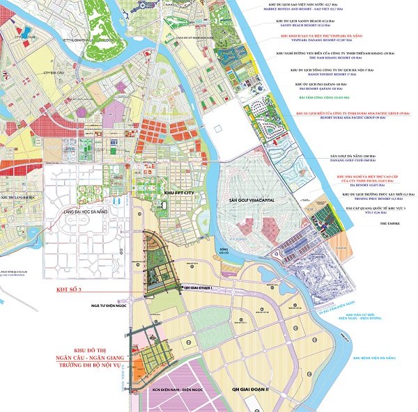 Sơ đồ quy hoạch Dự án Đô thị Đại học Đà Nẵng và các Dự án lân cận.
