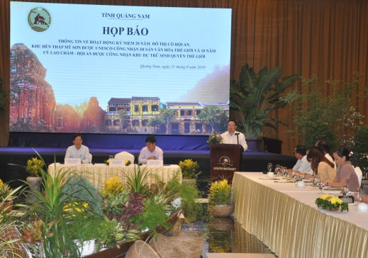 Ông Lê Văn Thanh - Phó chủ tịch UBND tỉnh Quảng Nam phát biểu tại buổi họp báo.