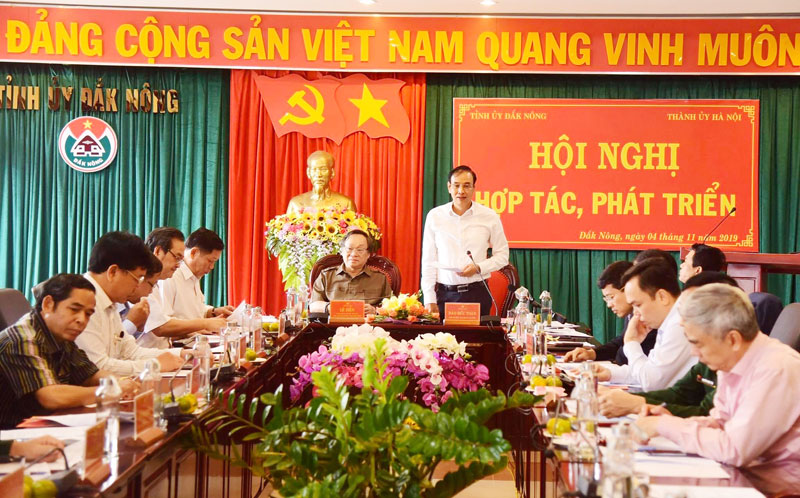 Hội nghị hợp tác giữa hai địa phương TP. Hà Nội và tỉnh Đắk Nông.