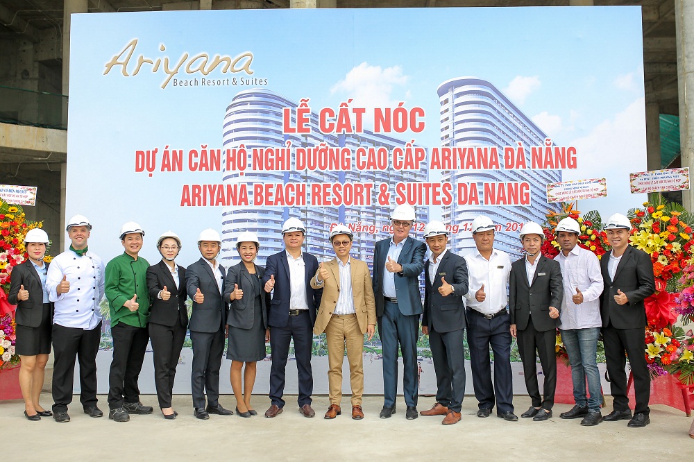 Công ty Cổ phần Ariyana tổ chức lễ cất nóc Dự án Ariyana Beach Resort & Suites Danang .