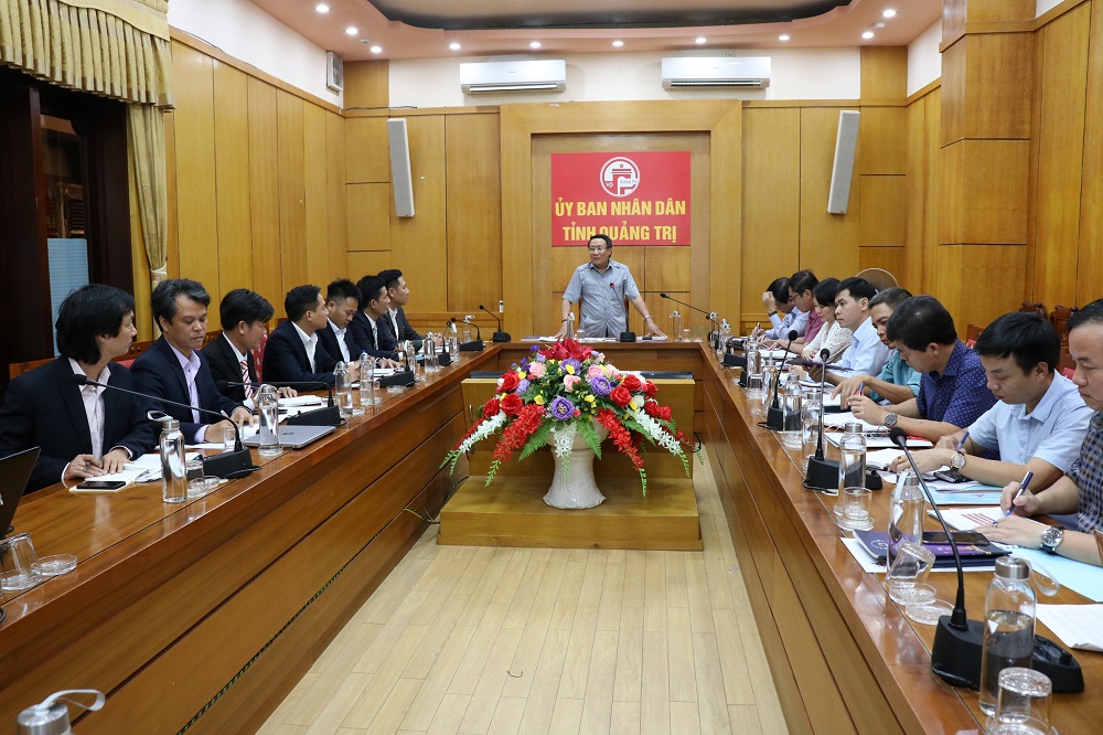 Phó Chủ tịch Thường trực tỉnh Quảng Trị Hà Sỹ Đồng trong buổi làm việc về đề xuất Dự án đô thị của Tập đoàn Phúc Hoàng Ngọc.