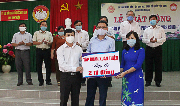doanh nghiệp cùng đóng góp để tỉnh Ninh Thuận phòng chống dịch Covid-19.