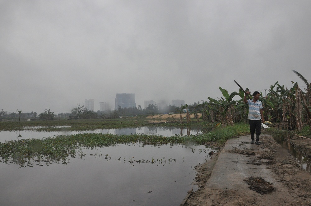 Nhiều Dự án bất động sản ven sông Cổ Cò ở thị xã Điện Bàn được triển khai không đồng bộ, loang lỗ.