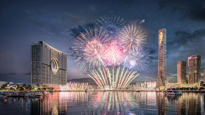Phối cảnh Sun Galaxy Complex - c&ocirc;ng tr&igrave;nh kiến tr&uacute;c điểm nhấn b&ecirc;n s&ocirc;ng H&agrave;n, mảnh gh&eacute;p được kỳ vọng n&acirc;ng tầm kh&ocirc;ng gian văn h&oacute;a, giải tr&iacute; v&agrave; kinh tế đ&ecirc;m của Đ&agrave; Nẵng.