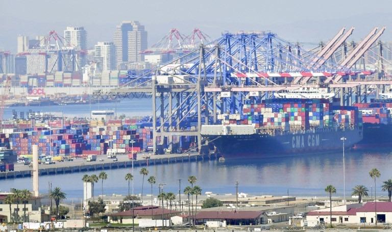 1 góc cảng Long Beach, California. Ảnh: AFP
