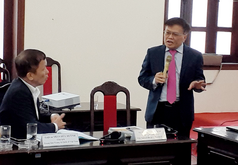 TS. Nguyễn Đình Cung, nguyên Viện trưởng Viện Nghiên cứu quản lý kinh tế Trung ương phát biểu tại Hội thảo.